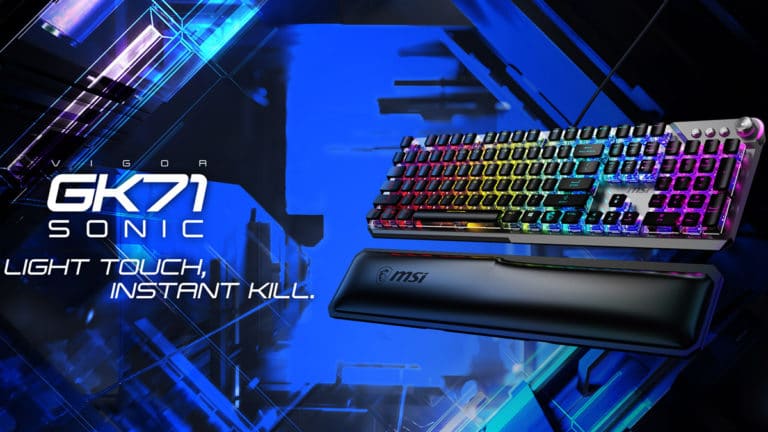MSI Announces VIGOR GK71 SONIC Gaming Keyboard with MSI SONIC BLUE Switches