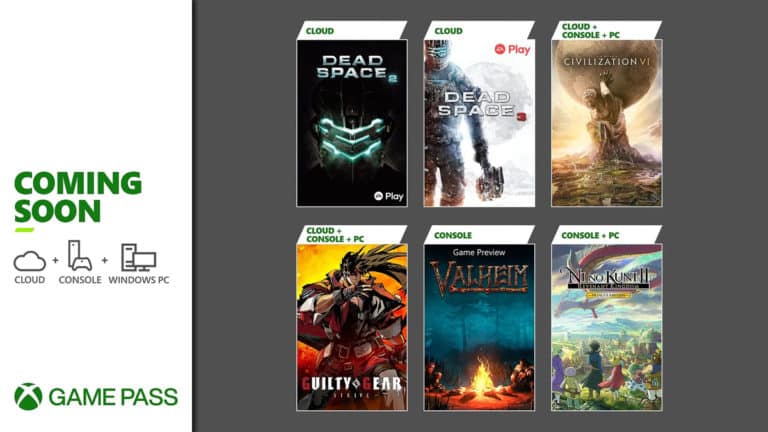 Coming to Xbox Game Pass in March: Dead Space 2 and 3 (Cloud), GUILTY GEAR -STRIVE-, Civilization VI, and More