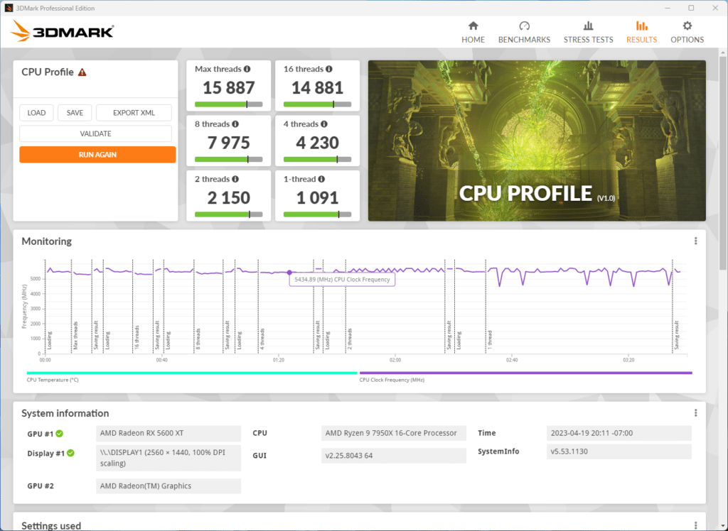 3Dmark CPU result