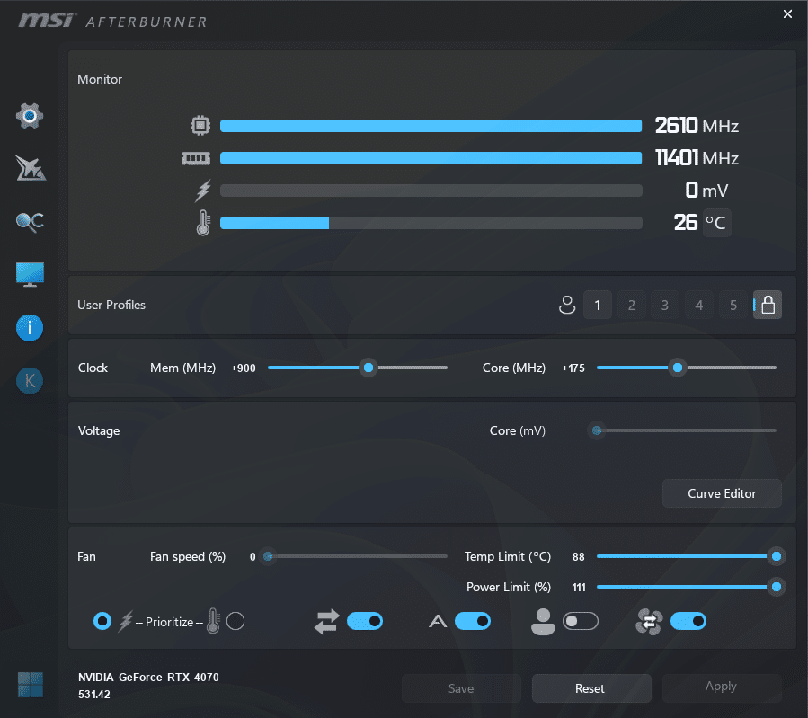 MSI GeForce RTX 4070 GMING X Trio 12G : AB screenshot