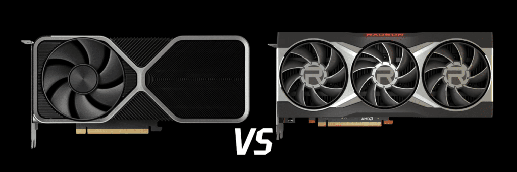 NVIDIA GeForce RTX 4070 Founders Edition and AMD Radeon RX 6800 XT with white vs text