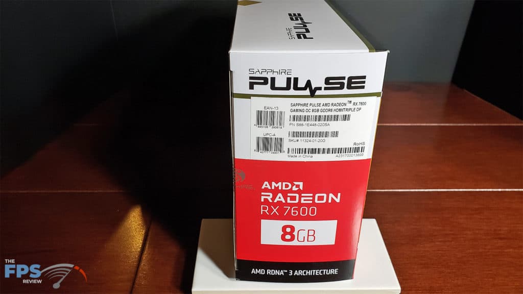 SAPPHIRE PULSE AMD Radeon RX 7600 GAMING OC Video Card: box label