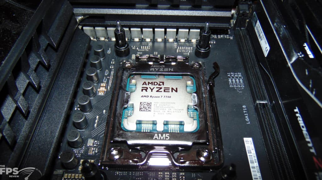 AMD Ryzen 7 7700 CPU Installed in Socket