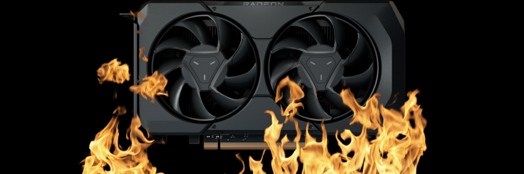 AMD Radeon RX 7600 Video Card with Flames On Top