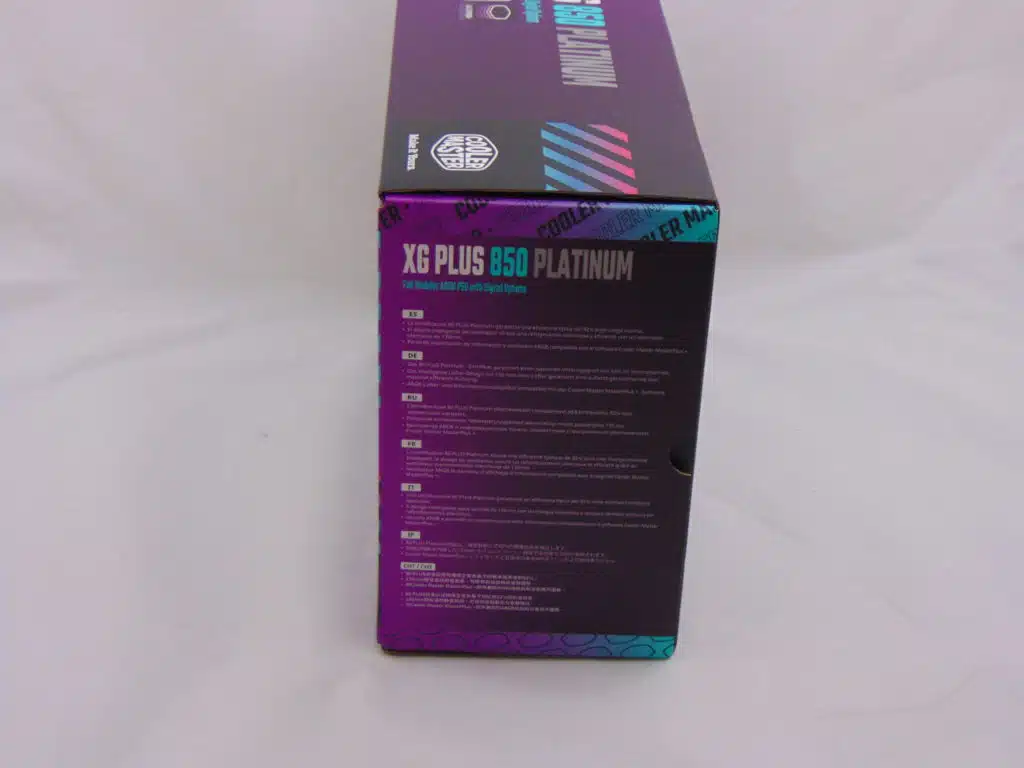 Cooler Master XG PLUS 850 Platinum box side 1