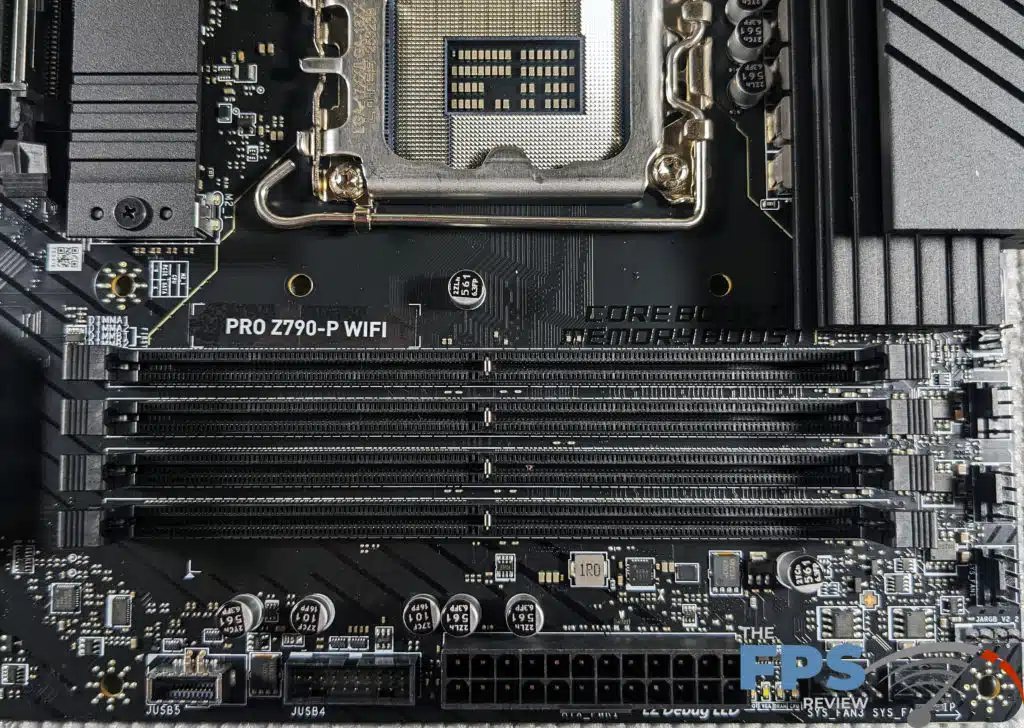 MSI Z790-P PRO WiFi memory slots.