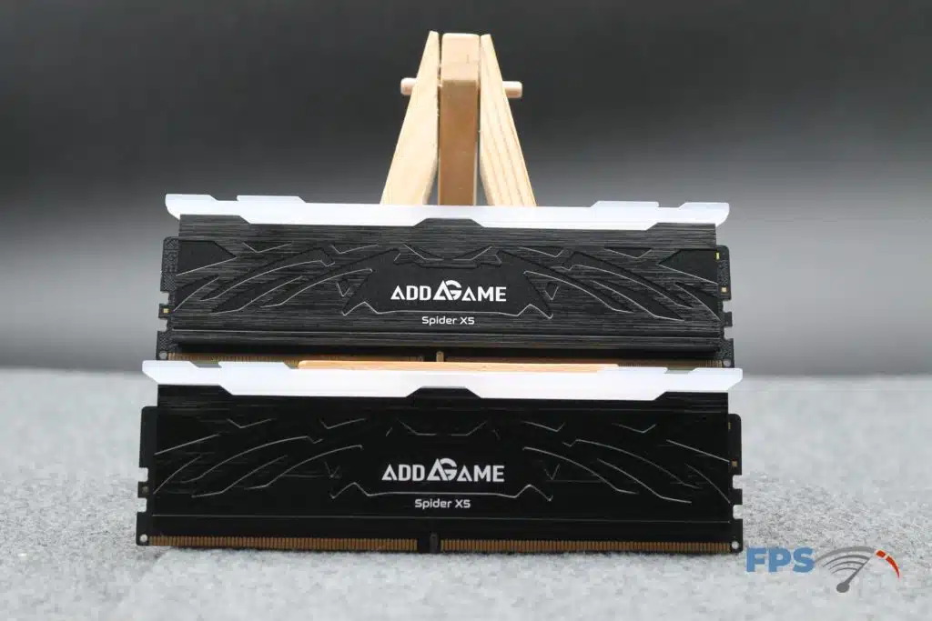 AddGame Spider X5 RGB 32GB (2x16) 6400MHz Memory front view of sticks