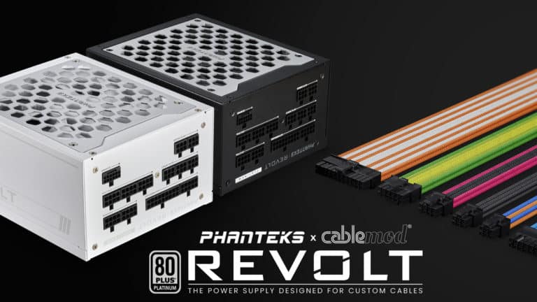 Phanteks Announces Revolt Platinum (1000W/1200W) and Titanium (1600W) ATX 3.0 Power Supplies with Support for CableMod Custom Cables