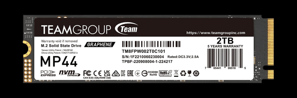 TEAMGROUP MP44 2TB PCIe Gen4 M.2 NVMe SSD Banner