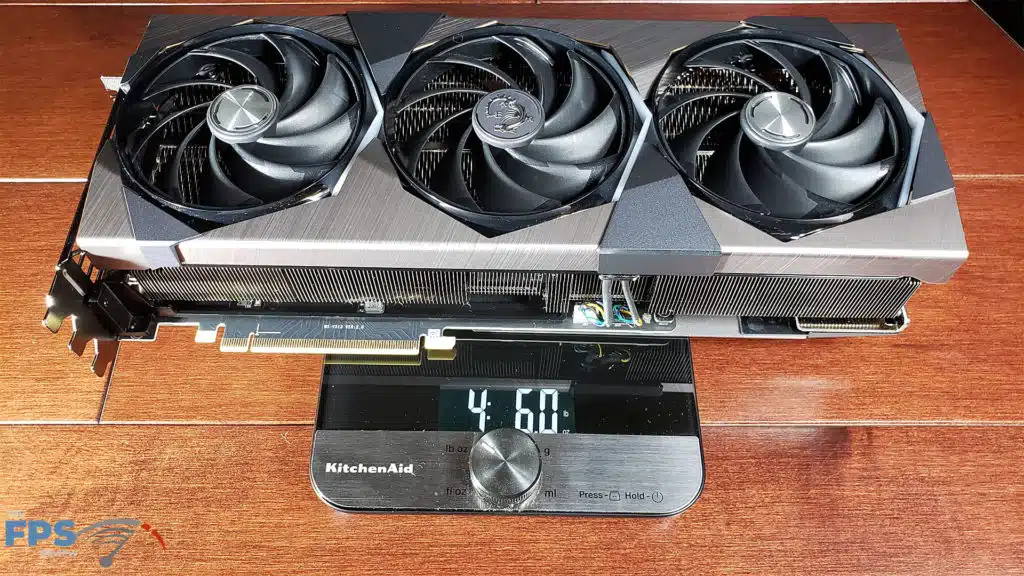 MSI GeForce RTX 4070 Ti SUPRIM X 12G: card weight