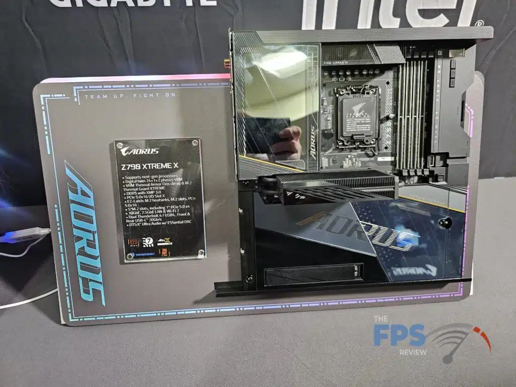 GIGABYTE Aorus Z790 XTREME X motherboard showing large M.2 heatsink