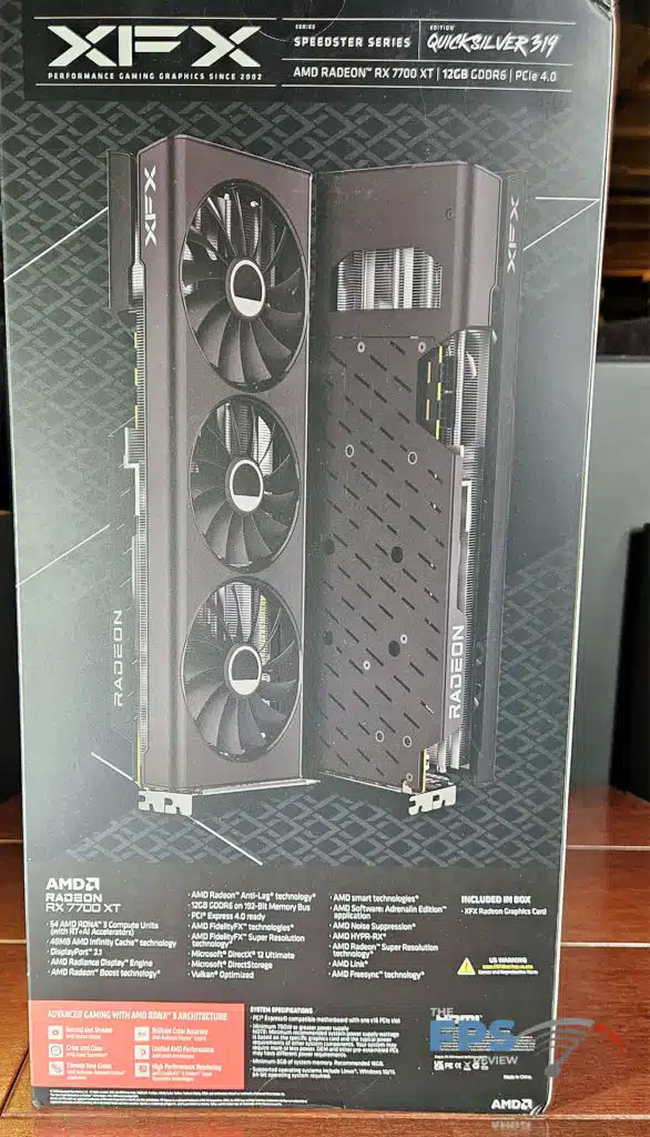 XFX SPEEDSTER QICK 319 Radeon RX 7700 XT Black box rear