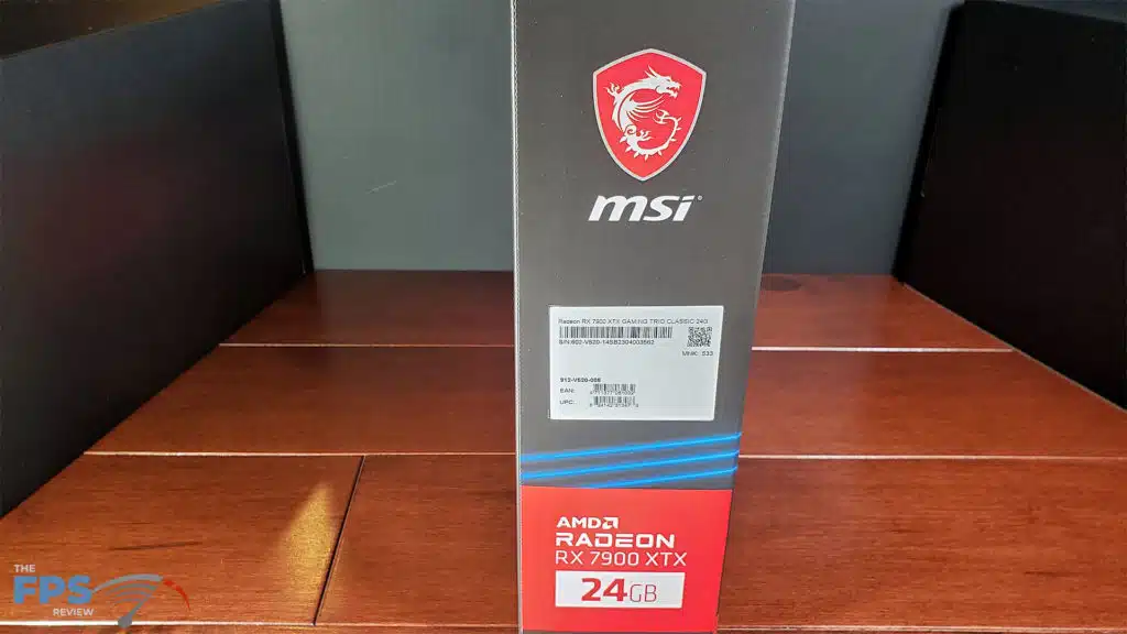 MSI AMD Radeon RX 7900 XTX GAMING TRIO CLASSIC: Box label