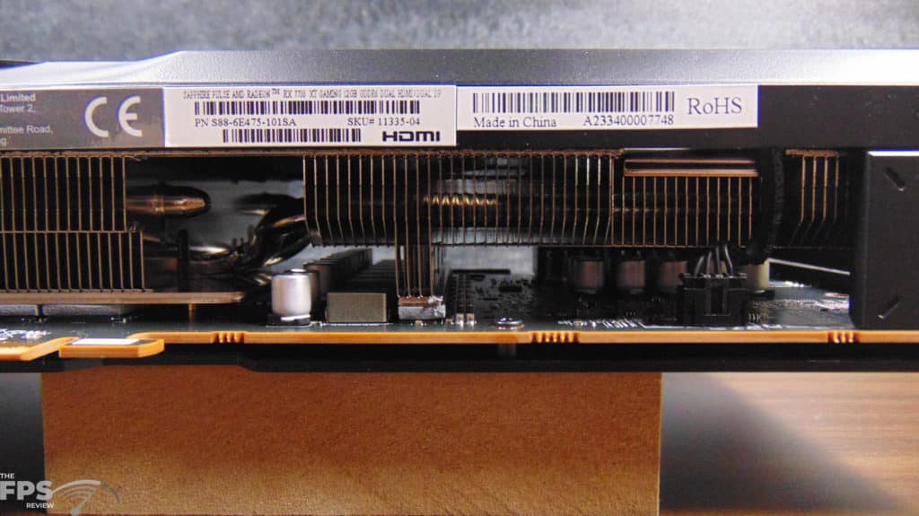 SAPPHIRE PULSE Radeon RX 7700 XT GAMING 12GB Closeup of Heatsink Bottom Edge