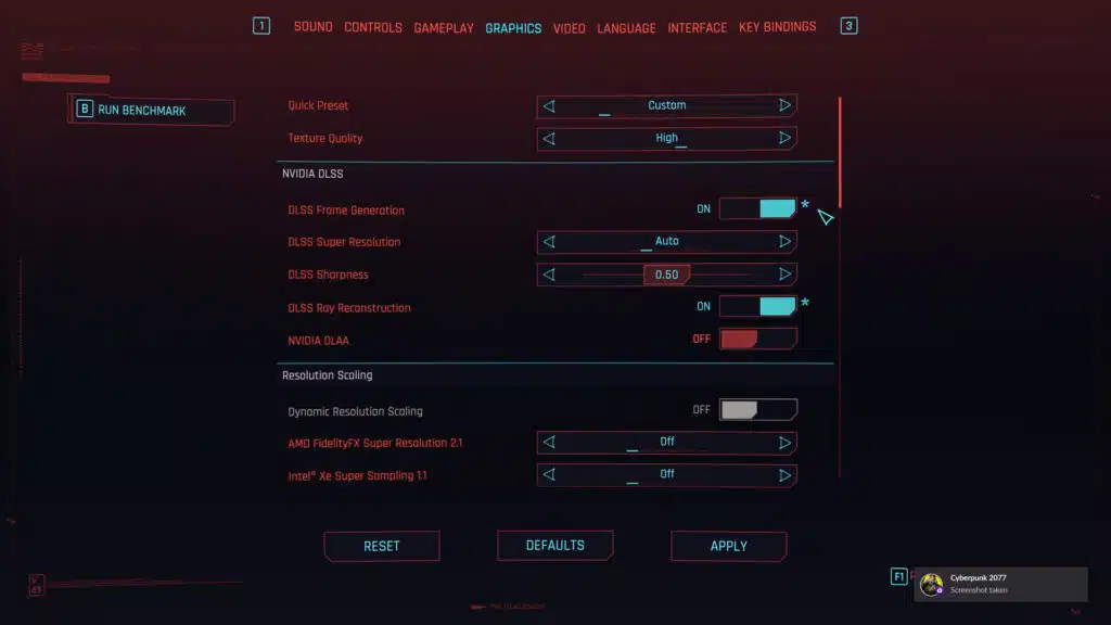 Cyberpunk 2077 2.0 Quick Preset Ray Tracing Overdrive Graphics Menu