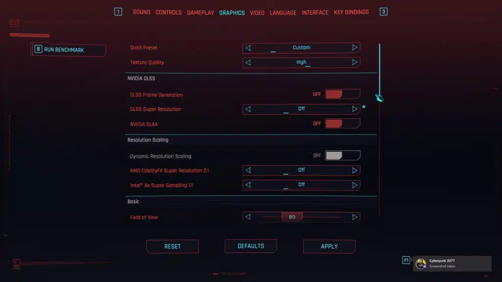 Cyberpunk 2077 2.0 Quick Preset Ray Tracing Overdrive Graphics Menu