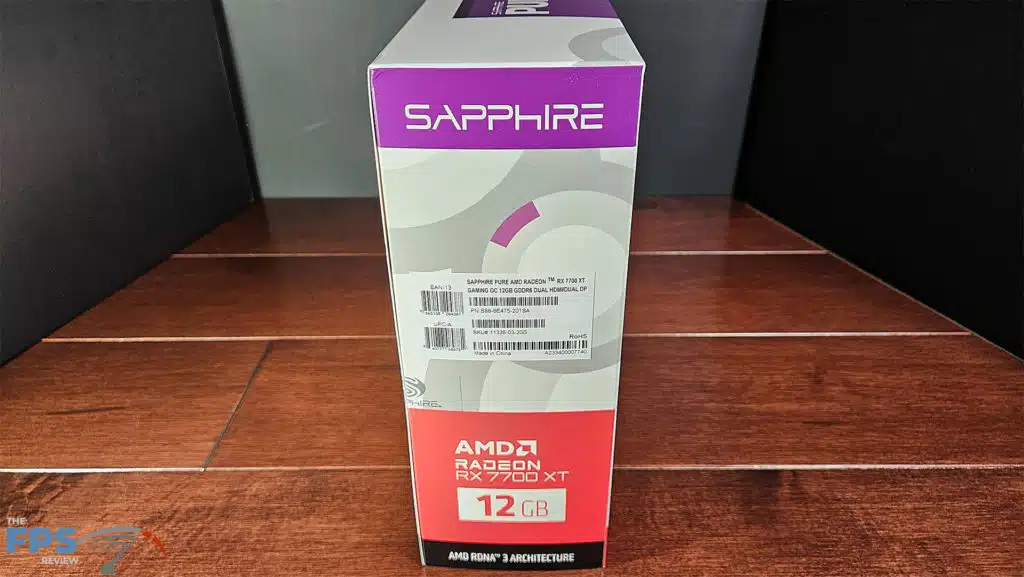 SAPPHIRE PURE Radeon RX 7700 XT Box Side