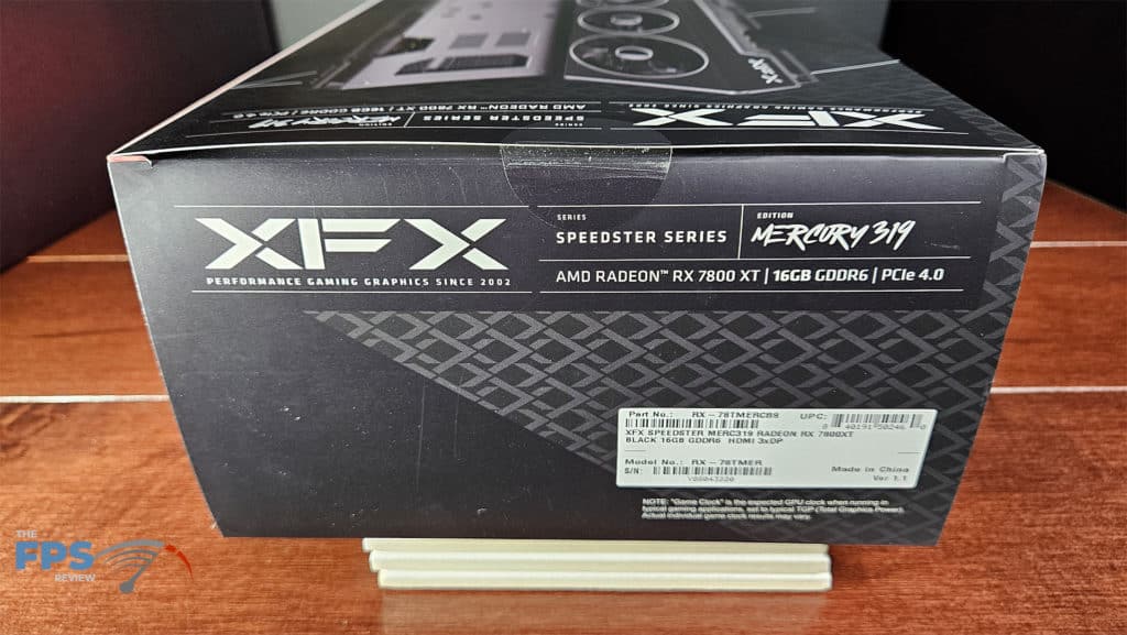 XFX SPEEDSTER MERC 319 RX 7800 XT Black: box label