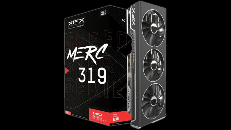 XFX Speedster MERC 319 Radeon RX 7800 XT BLACK Edition Video Card and Box
