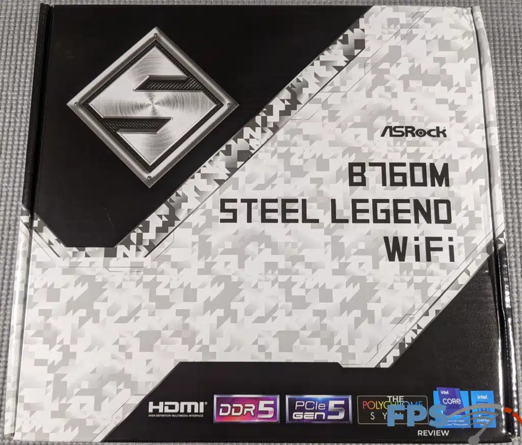 ASRock B760M STEEL LEGEND WiFi motherboard box front.