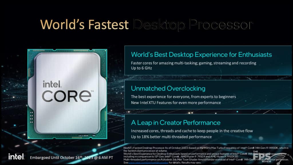 Intel Core 14th Gen Processor Family Platform Press Slides