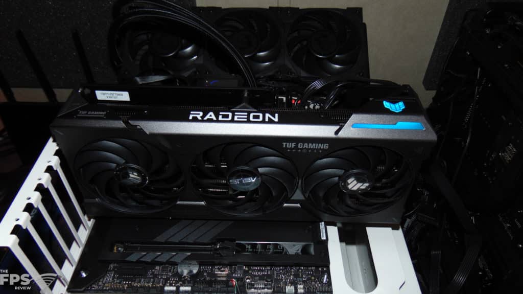 ASUS TUF Gaming Radeon RX 7700 XT OC Edition Installed in Computer Top View