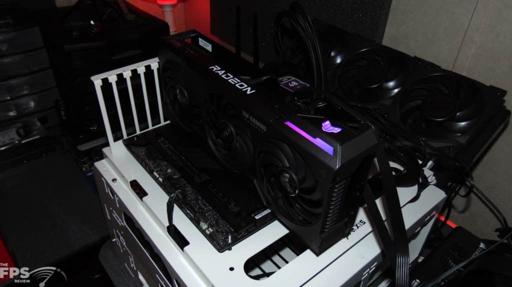 ASUS TUF Gaming Radeon RX 7700 XT OC Edition Installed in Computer Top View Angled