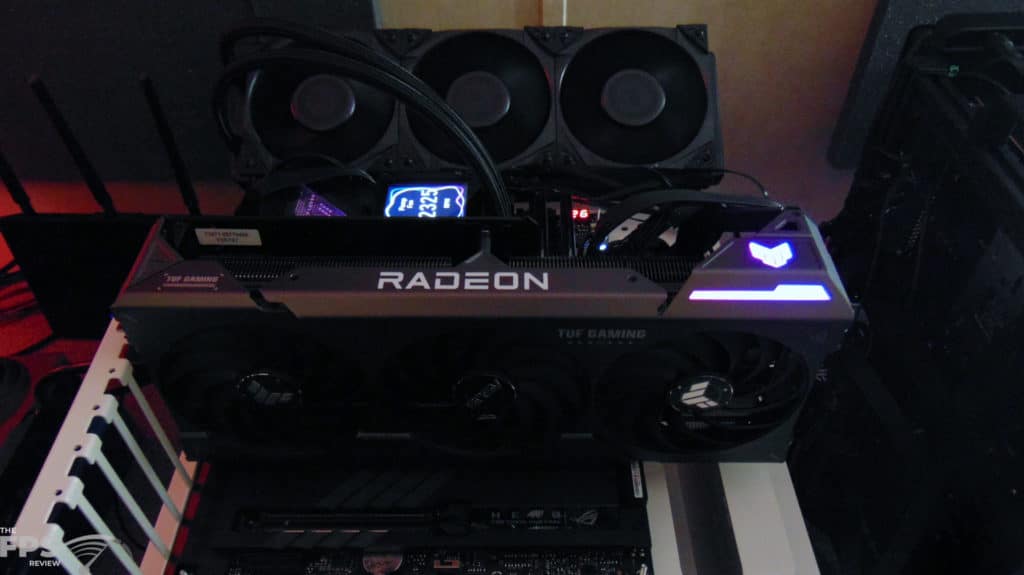 ASUS TUF Gaming Radeon RX 7700 XT OC Edition Top View RGB
