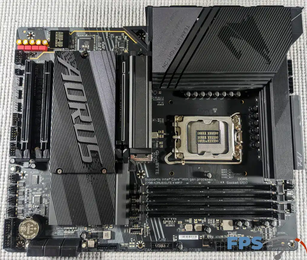 GIGABYTE AORUS Z790 ELITE X WiFi7 motherboard PCB front.