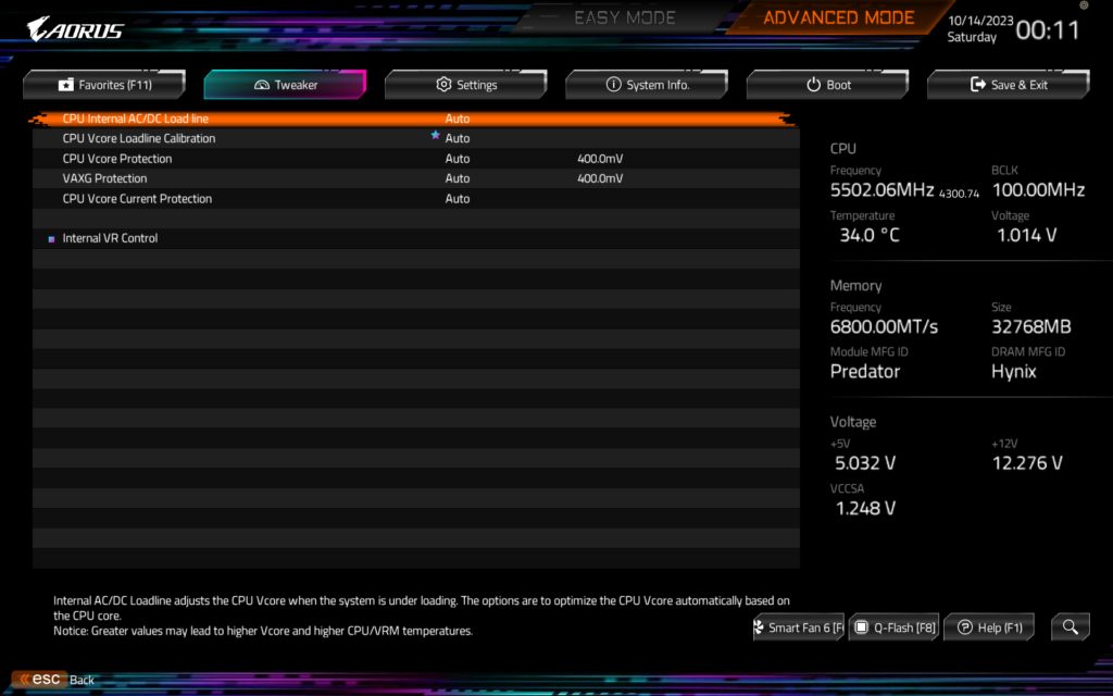 GIGABYTE AORUS Z790 ELITE X WiFi7 BIOS image 5