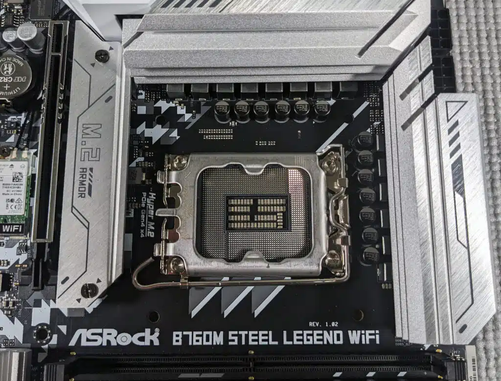 ASRock B760M STEEL LEGEND WiFi CPU socket side.