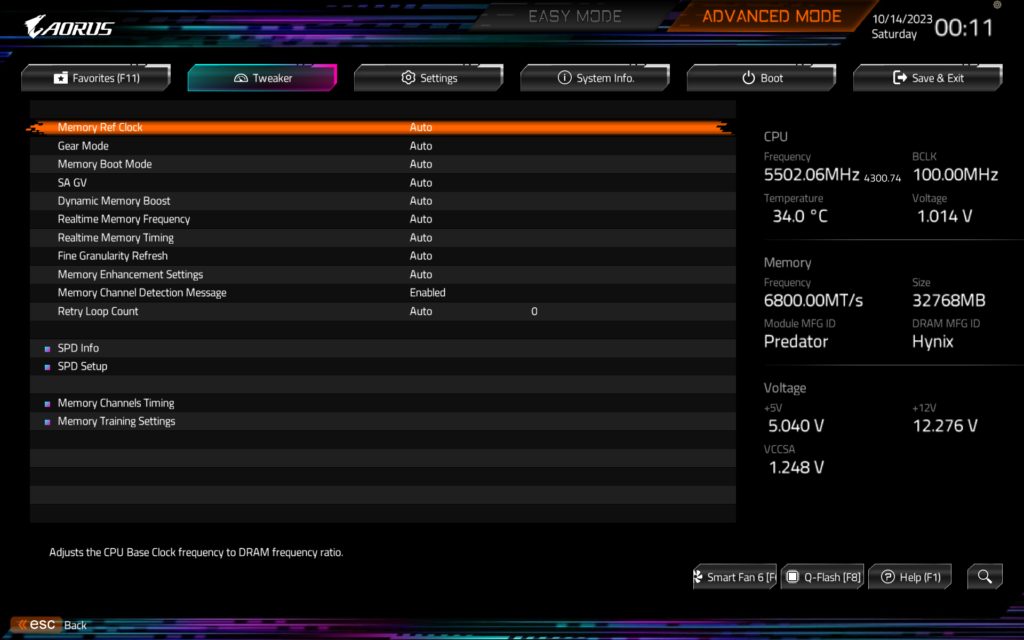 GIGABYTE AORUS Z790 ELITE X WiFi7 BIOS image 7