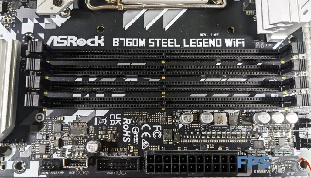 ASRock B760M STEEL LEGEND WiFi memory slots.