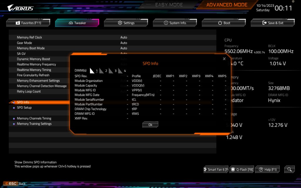 GIGABYTE AORUS Z790 ELITE X WiFi7 BIOS image 8