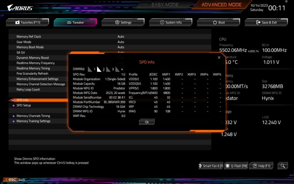 GIGABYTE AORUS Z790 ELITE X WiFi7 BIOS image 9