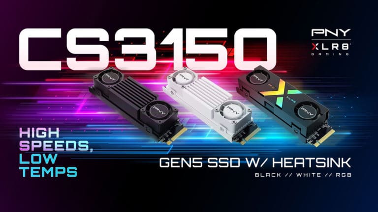 PNY Unveils CS3150 M.2 NVMe PCIe Gen5 x4 SSDs with Dual-Fan Black, White, and Black/RGB Heatsinks
