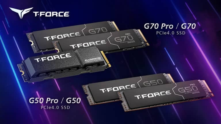 TEAMGROUP Launches T-FORCE G70 and G50 Series PCIe 4.0 M.2 2280 NVMe Gaming SSDs with Speeds of Up to 7,000 MB/s