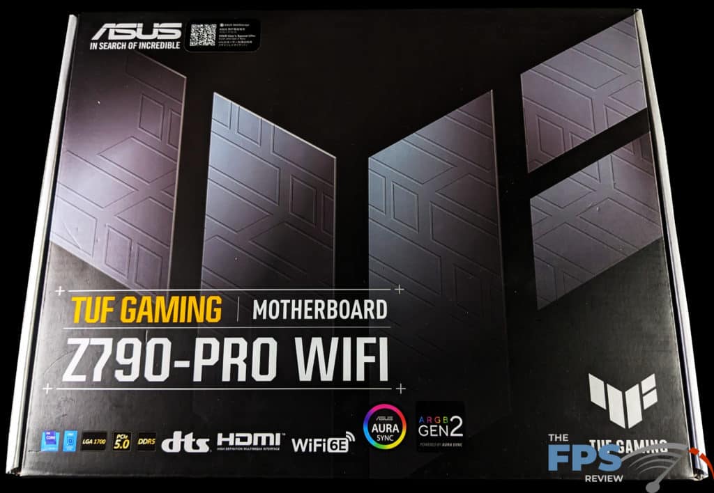 ASUS TUF GAMING Z790-PRO WiFi Motherboard box front.