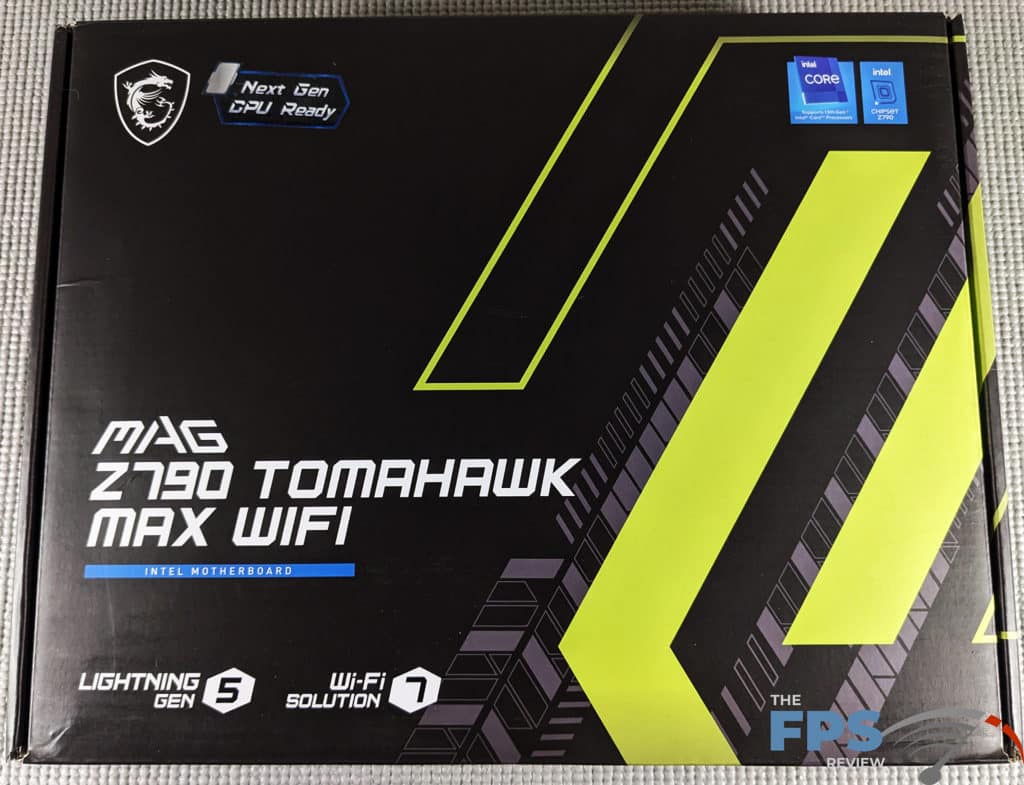 MSI MAG Z790 TOMAHAWK MAX WiFi  motherboard box front.