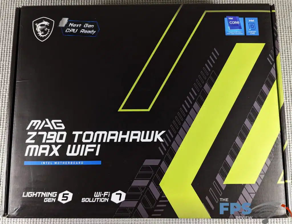 MSI MAG Z790 TOMAHAWK MAX WiFi  motherboard box front.