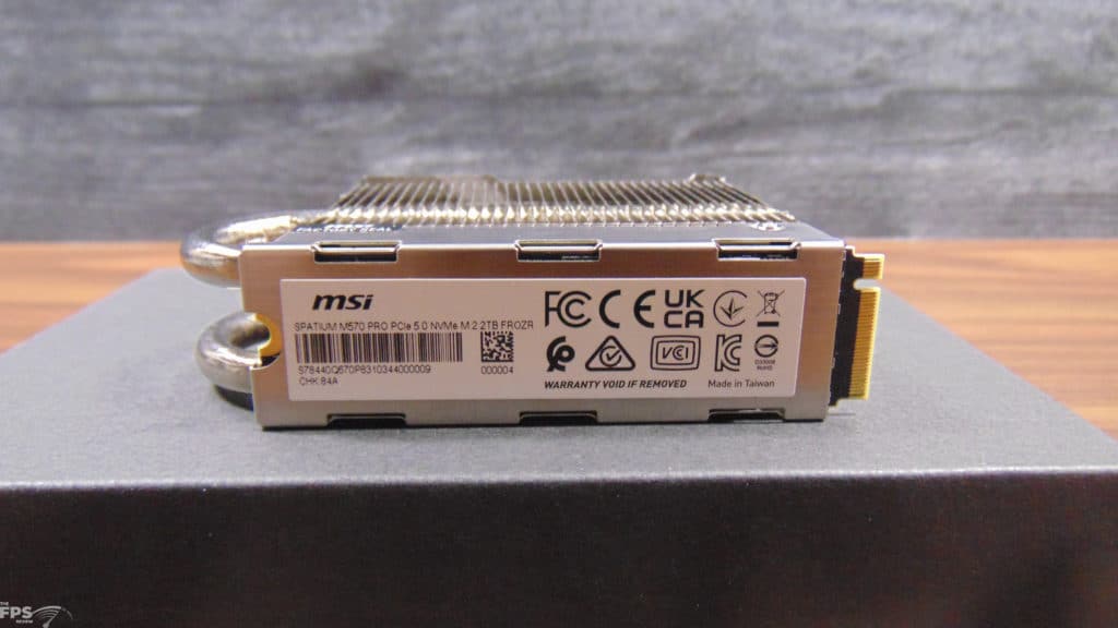 MSI SPATIUM M570 PRO FROZR 2TB PCIe Gen5 M.2 NVMe SSD Bottom of SSD Photo