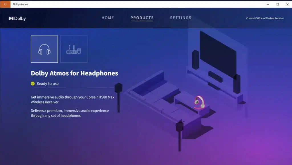 CORSAIR HS80 MAX Dolby Access App