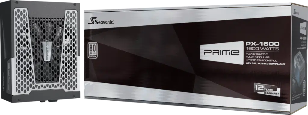 Seasonic PRIME PX-1600 ATX 3.0 1600W Platinum Power Supply and Box