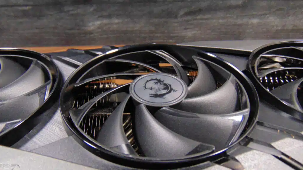 MSI GeForce RTX 4070 Ti GAMING SLIM 12G Video Card Closeup of Fan