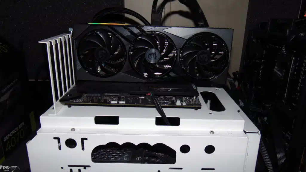 MSI GeForce RTX 4070 Ti GAMING SLIM 12G Video Card Installed in Computer Front View