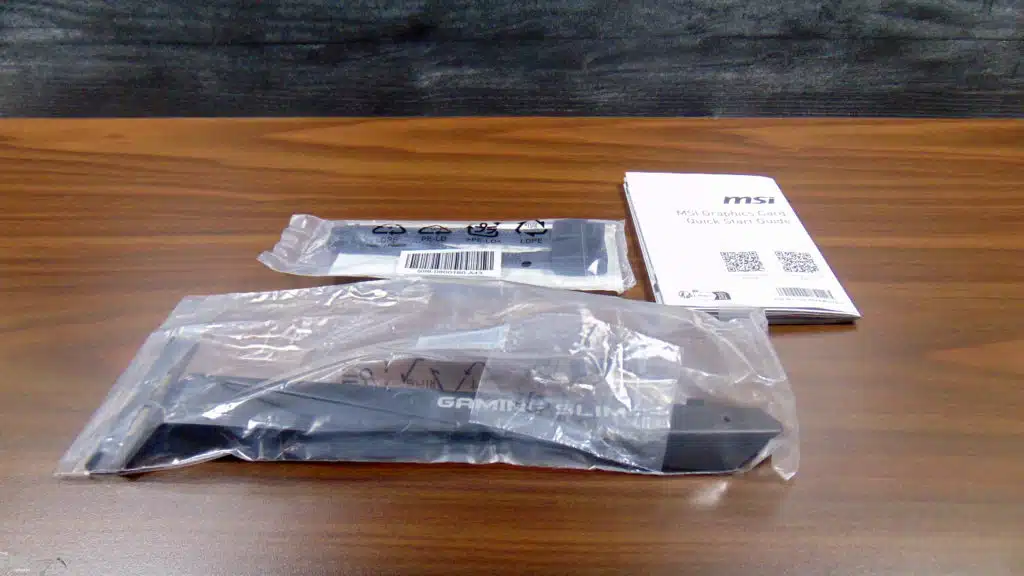 MSI GeForce RTX 4070 Ti GAMING SLIM 12G Video Card Box Contents