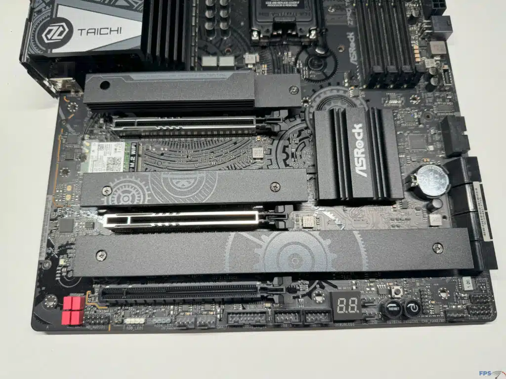 Bottom half of motherboard