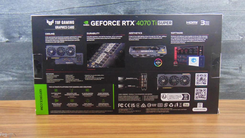 ASUS TUF Gaming GeForce RTX 4070 Ti SUPER Box Back