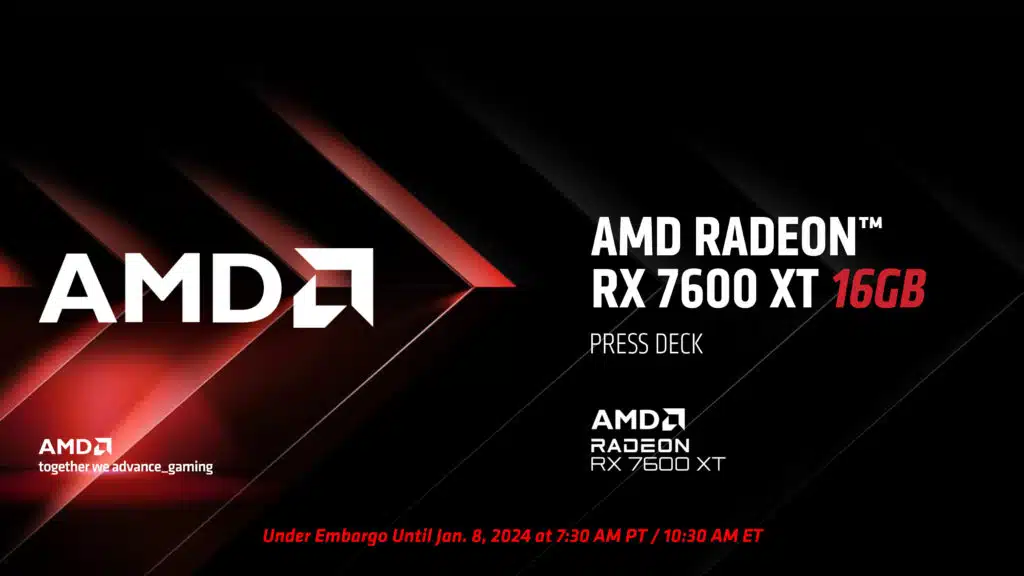 AMD Radeon RX 7600 XT Press Deck