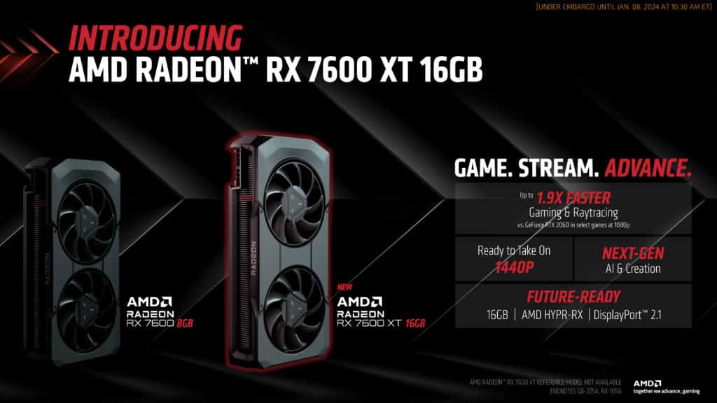 AMD Radeon RX 7600 XT Press Deck